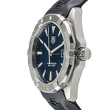 Tag Heuer Aquaracer Quartz Blue Dial Black Rubber Strap Watch for Men - WAY1112.FT8021