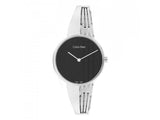 Calvin Klein Drift Black Dial Silver Steel Strap Watch for Women - K6S2N111