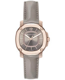 Burberry Britain Diamonds Grey Dial Grey Leather Strap Watch for Women - BBY1810