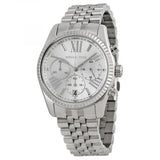 Michael Kors Lexington Silver Dial Silver Steel Strap Watch for Women - MK5555