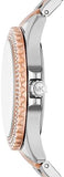 Michael Kors Everest Three Hand Rose Gold Dial Two Tone Steel Strap Watch For Women - MK7402