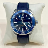 Tag Heuer Aquaracer Quartz Blue Dial Blue Rubber Strap Watch for Men - WAY101C.FT6153