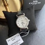 Coach Madison White Dial Black Leather Strap Watch for Women - 14502406