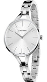 Calvin Klein Graphic White Dial Silver Steel Strap Watch for Women - K7E23146