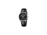 Calvin Klein Posh Black Dial Black Leather Strap Watch for Men - K8Q371C1