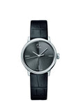 Calvin Klein Accent Black Dial Black Leather Strap Watch for Women  - K2Y2Y1C3