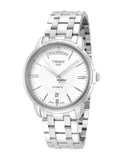 Tissot T Classic Automatic III Day Date White Dial Silver Steel Strap Watch for Men - T065.930.11.031.00