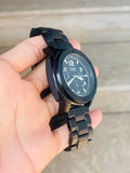 Fossil Machine Chronograph Black Dial Black Steel Strap Watch for Men - FS4927