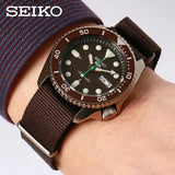 Seiko 5 Sport Automatic Brown Dial Brown Nylon Strap Watch For Men - SRPD85K1