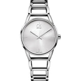 Calvin Klein Stately Silver Dial Silver Steel Strap Watch for Women - K3G2312W