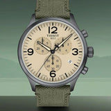 Tissot T Sport Chrono XL Beige Dial Green Nylon Strap Watch for Men - T116.617.37.267.00