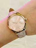 Michael Kors Jaycie Quartz Gold Dial White Leather Strap Watch for Women - MK2861