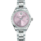 Versace Hellenyium Pink Dial Silver Steel Strap Watch for Women - V12010015