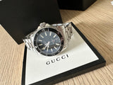 Gucci Dive Quartz Black Dial Silver Steel Strap Watch For Men - YA136301A