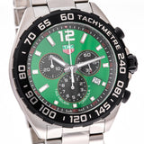 Tag Heuer Formula 1 Quartz Chronograph Green Dial Silver Steel Strap Watch for Men - CAZ101AP.BA0842