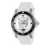 Gucci Dive Tiger White Dial White Rubber Strap Watch For Men - YA136329