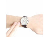 Guess Horizon Chronograph White Dial Brown Leather Strap Watch For Men - W0380G2