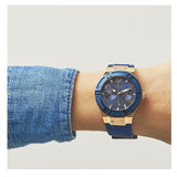 Guess Jet Setter Analog Quartz Blue Dial Blue Rubber Strap Watch For Women - W0571L1