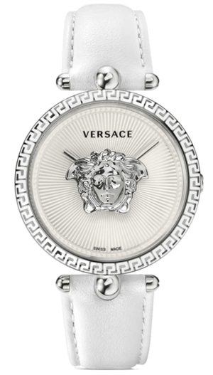 Versace Palazzo Empire White Dial White Leather Strap Watch for Women - VCO010017