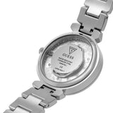 Guess Night Life Clear Silver Dial Silver Steel Strap Watch for Women - GW0470L1