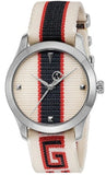 Gucci G Timeless Quartz White Dial Two Tone NATO Strap Watch For Men - YA1264071