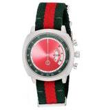 Gucci Grip Quartz Chronograph Red Dial Two Tone NATO Strap Watch for Men - YA157304