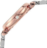 Emporio Armani Gianni T Bar Quartz White Dial Two Tone Steel Strap Watch For Women - AR80035
