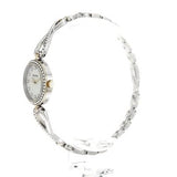 Bulova Analog Crystals Mother of Pearl Dial Silver Steel Strap Watch for Women - 98X109