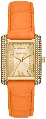 Michael Kors Emery Three Hand Rose Gold Dial Orange Leather  display picture 3
