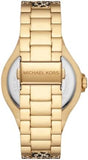 Michael Kors Lennox Three Hand Crystals Gold Dial Two Tone Steel Strap Watch For Women - MK7284