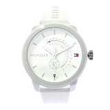 Tommy Hilfiger Denim Analog White Dial White Rubber Strap Watch for Men - 1791481