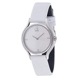 Calvin Klein Skirt White Dial White Leather Strap Watch for Women - K2U231KW