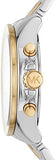 Michael Kors Wren Chronograph Crystals Silver Two Tone Steel Strap Watch for Women - MK6953