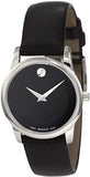 Movado Museum Black Dial Black Leather Strap Watch For Men - 2100002