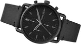 Fossil Commuter Black Dial Black Leather Strap Watch for for Men - FS5504