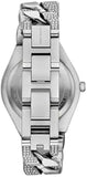 Michael Kors Lennox Pave Three-Hand Crystals Silver Dial Silver Steel Strap Watch for Women - MK7488