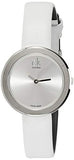 Calvin Klein Firm Silver Dial White Leather Strap Watch for Women - K3N231L6