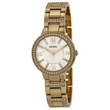 Fossil Virginia White Dial Gold Steel Strap Watch for Women - ES3283