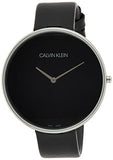 Calvin Klein Full Moon Black Dial Black Leather Strap Watch for Women - K8Y231C1