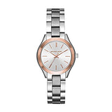 Michael Kors Mini Slim Runway Silver Dial Silver Steel Strap Watch for Women - MK3514