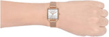 Armani Exchange Lola Quartz Silver Dial Rose Gold Mesh Strap Watch For Women - AX5802