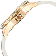 Guess Swirl Quartz Silver Dial White Rubber Strap Watch For Women - W1096l2