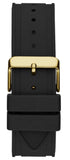 Guess Clarity Gold Dial Black Silicone Strap Watch for Women - GW0109L1