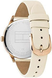 Tommy Hilfiger Brooke Quartz White Dial Cream Leather Strap Watch for Women  - 1782022