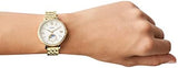 Fossil Jacqueline Moonphase Mother of Pearl Dial Gold Steel Strap Watch for Women - ES5167