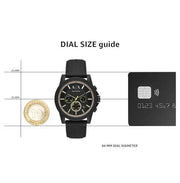 Armani Exchange Outerbanks Chronograph Black Dial Black Silicone Strap Watch For Men - AX1343