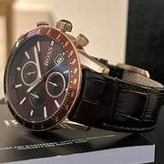 Hugo Boss Rafale Chronograph Brown Dial Brown Leather Strap Watch For Men - 1513392