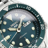 Seiko 5 Sports Automatic Green Dial Silver Steel Strap Watch For Men - SRPD61K1