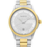 Gucci G Timeless Quartz Silver Dial Two Tone Steel Strap Watch For Men - YA126450