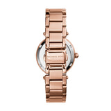 Michael Kors Parker White Dial Rose Gold Steel Strap Watch for Women - MK5616